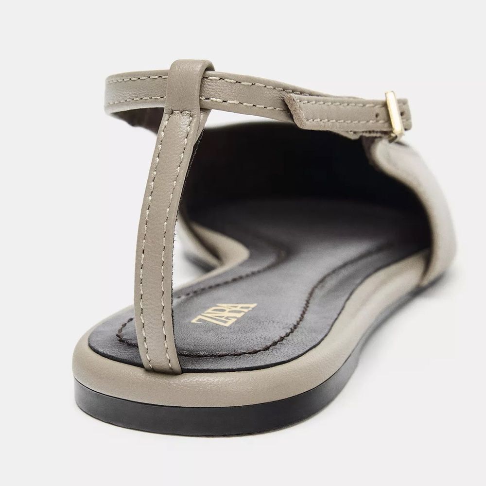 ZARA LEATHER SLINGBACK SHOES - Picture 5 of 5